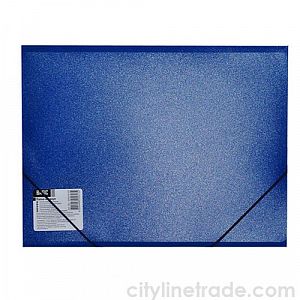 Папка-конверт на резинке BASIC 0,5 мм, синяя